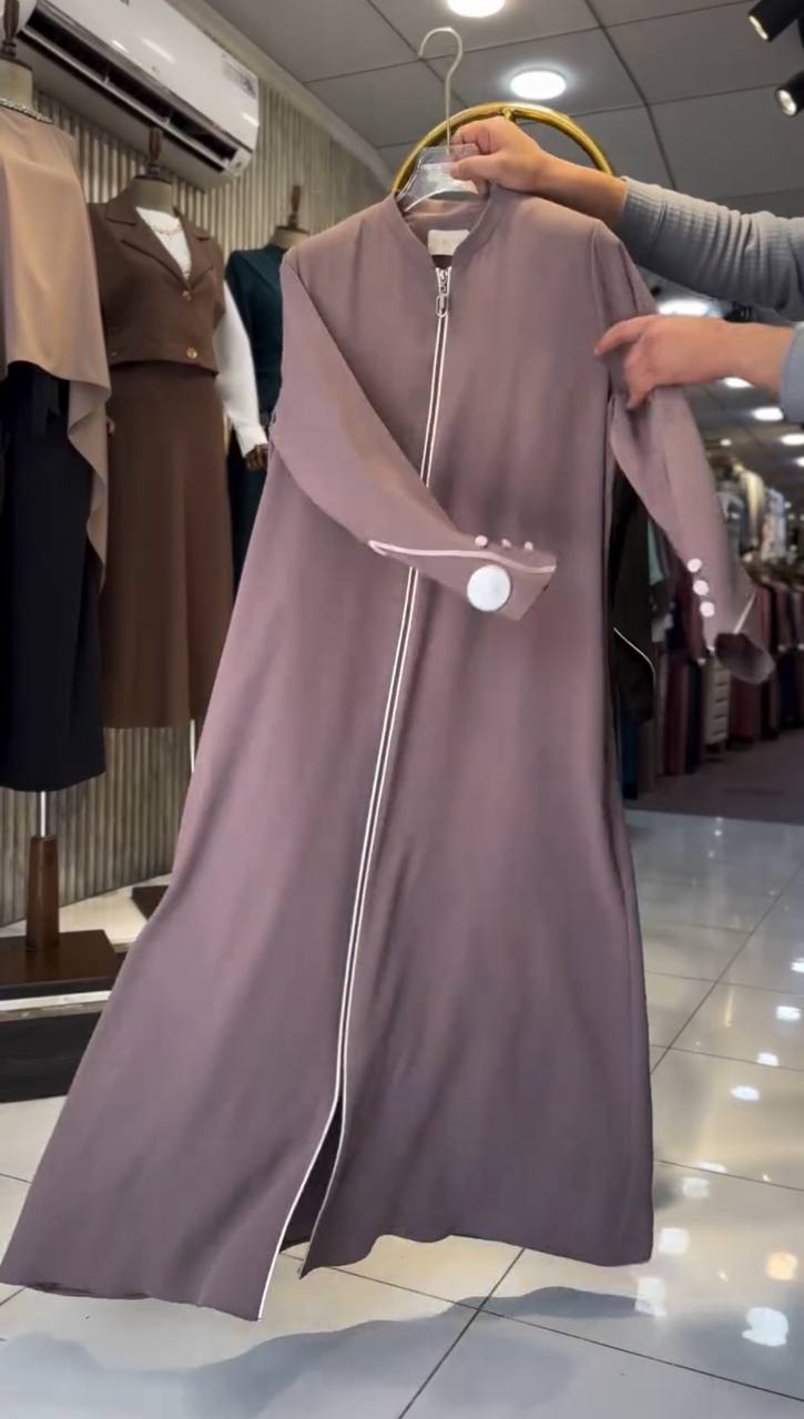 MUNAZZAH FRONT OPEN ABAYA | NUDE