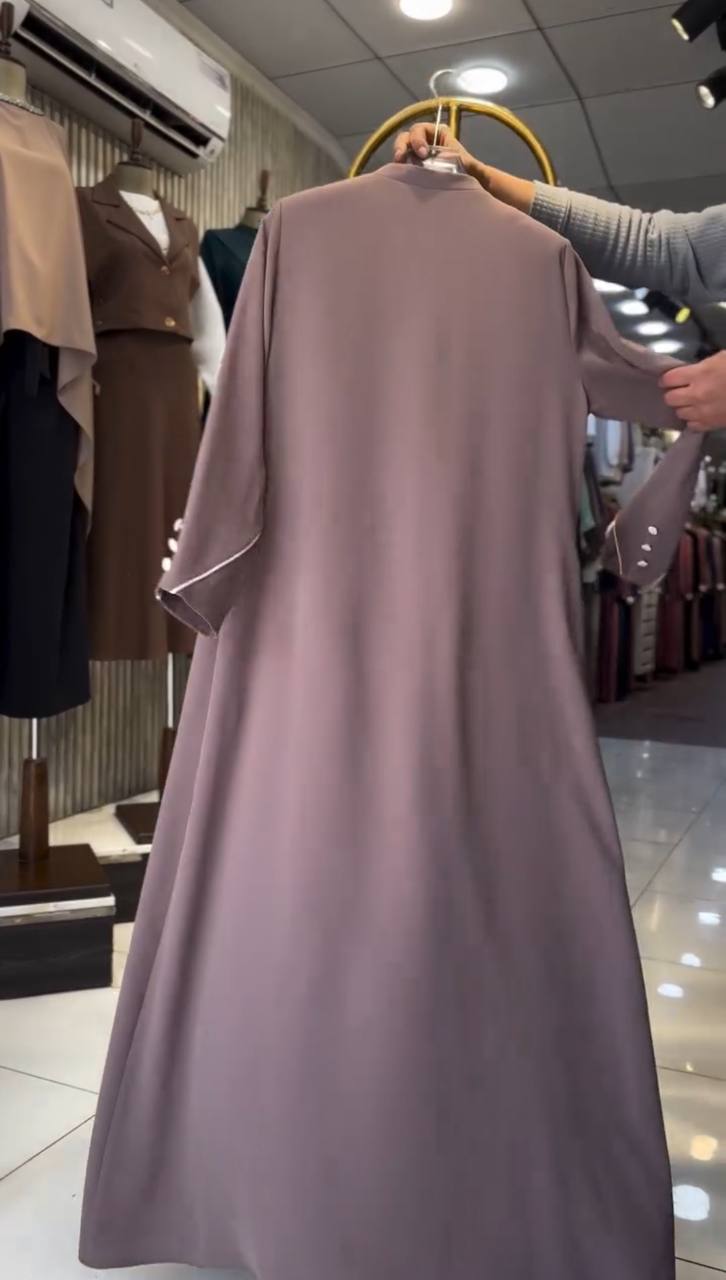 MUNAZZAH FRONT OPEN ABAYA | NUDE