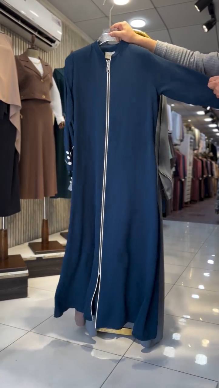 MUNAZZAH FRONT OPEN ABAYA | TEAL