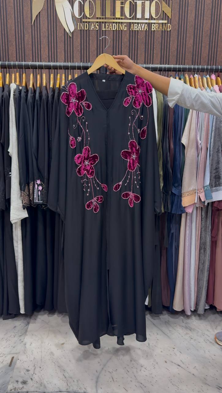 MAAZDA PATCHWORK ABAYA | DARK PINK