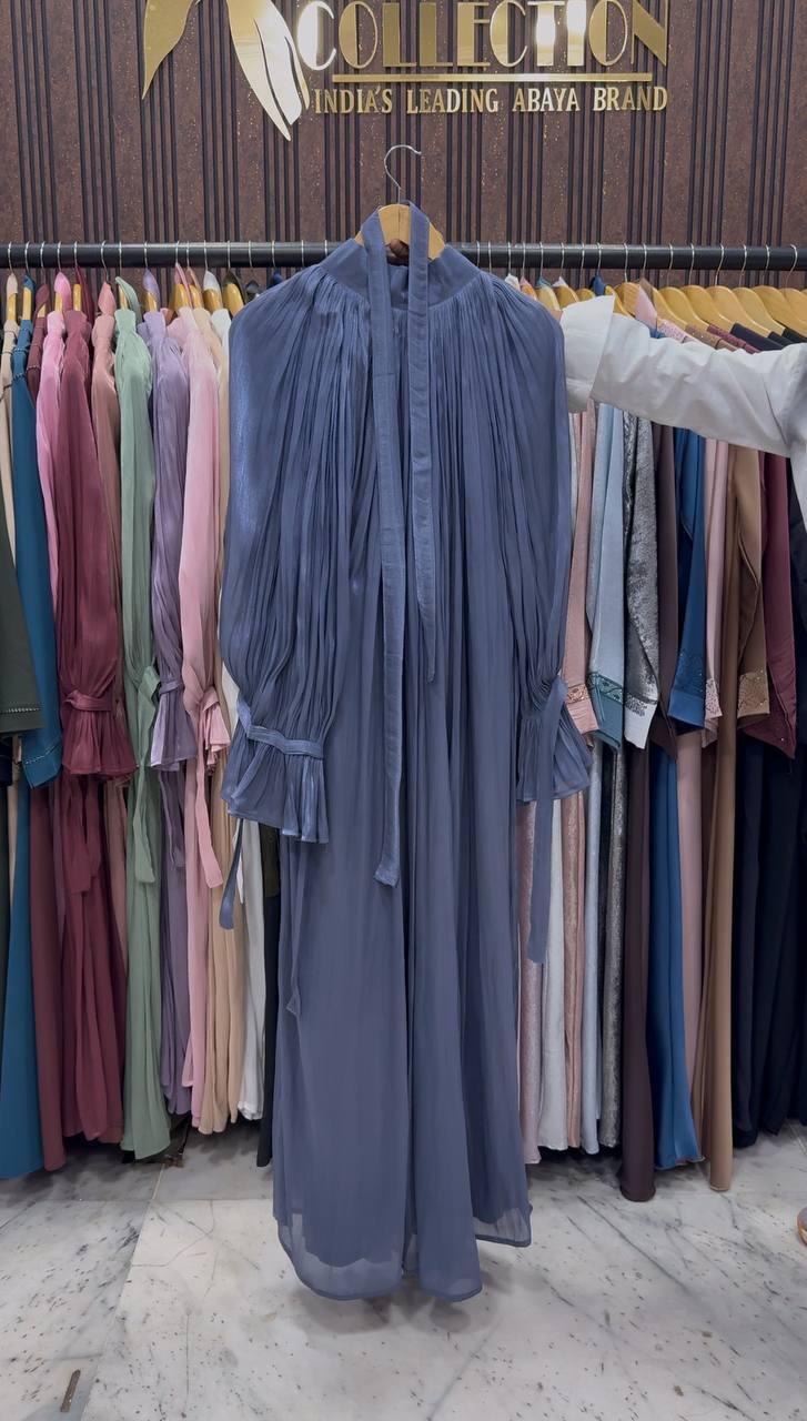 NAGMA ORGANZA CAP ABAYA | GRAY