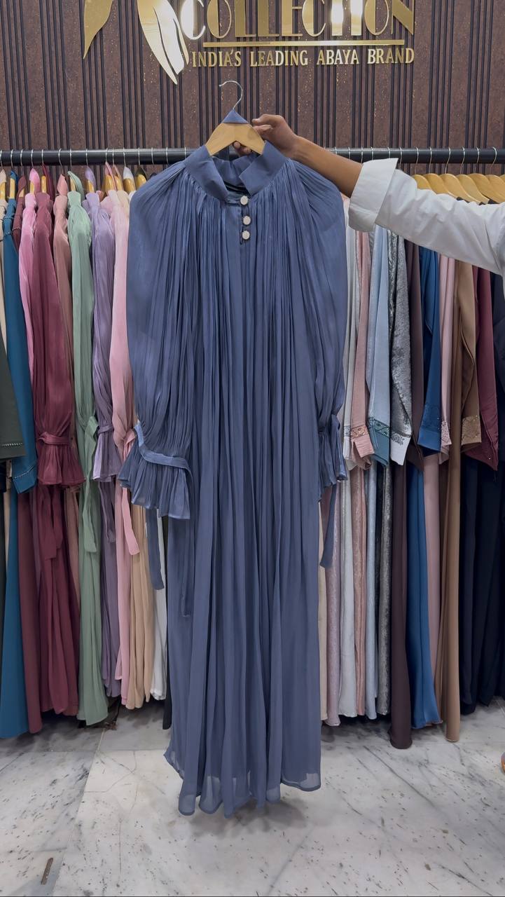 NAGMA ORGANZA CAP ABAYA | GRAY