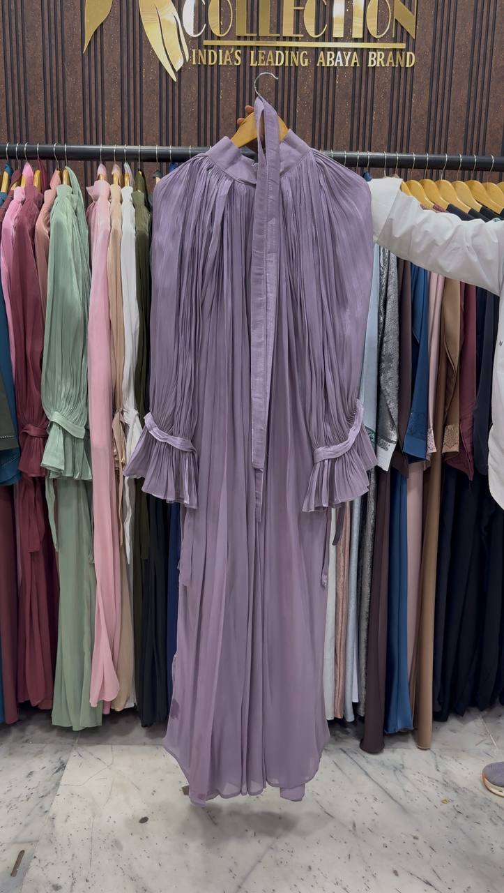 NAGMA ORGANZA CAP ABAYA | LAVENDER