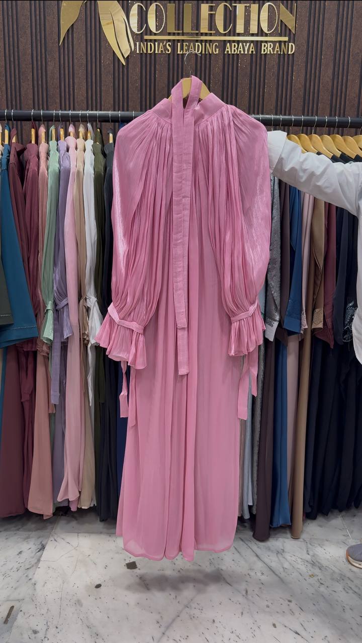 NAGMA ORGANZA CAP ABAYA | PINK