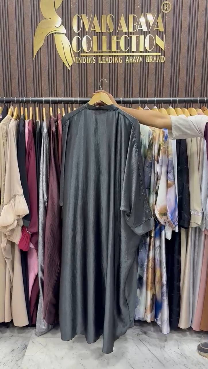 NADIYA HANDWORK KAFTA ABAYA | GRAY