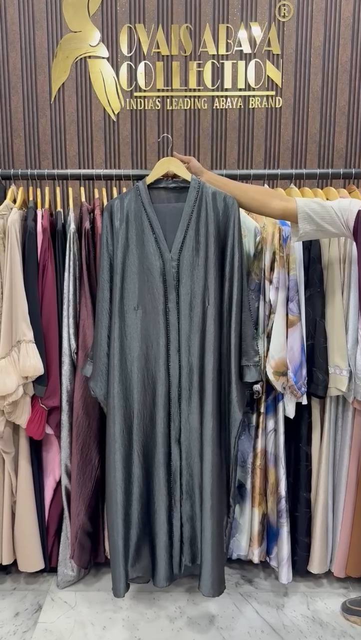 NADIYA HANDWORK KAFTA ABAYA | GRAY