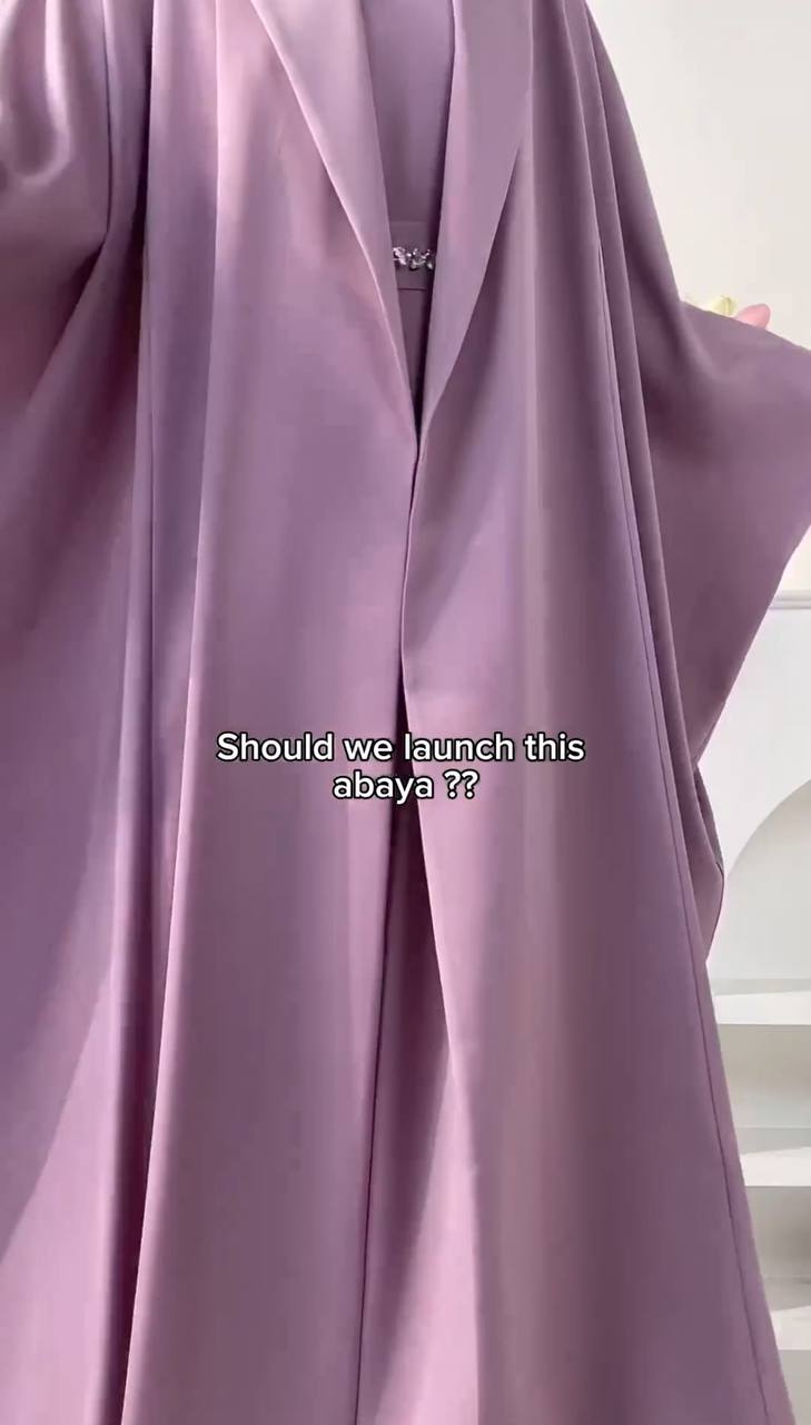 MAIZAH DOUBLE SHRUG ABAYA | PINK