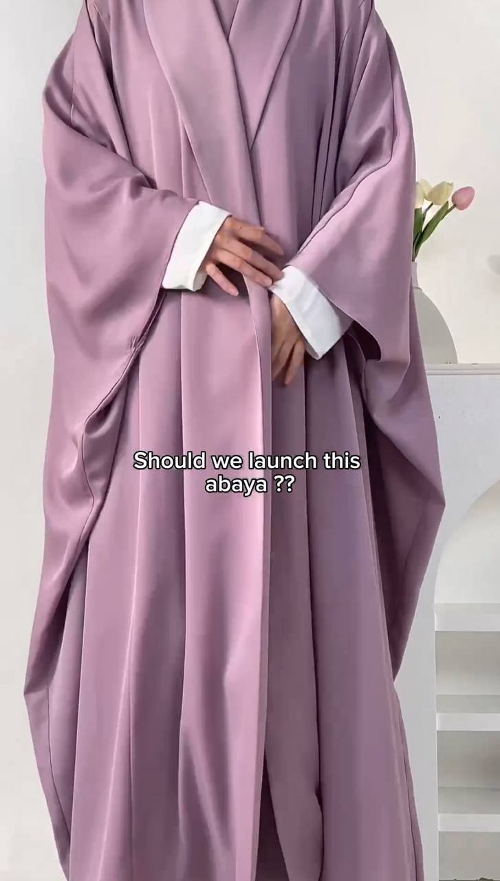 MAIZAH DOUBLE SHRUG ABAYA | PINK