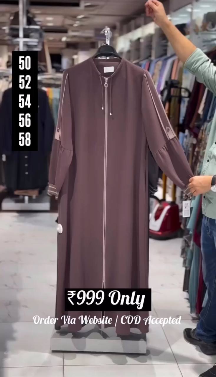 ZEBA FRONT OPEN ABAYA | DUSTY PINK