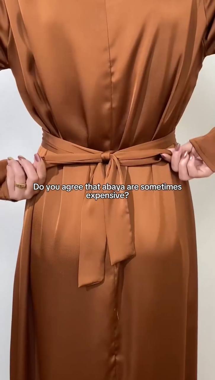 SAFFIA DOUBLE SHRUG LACE ABAYA | COPPER