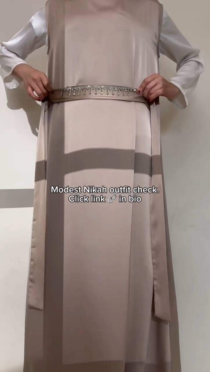 SAFFIA DOUBLE SHRUG LACE ABAYA | NUDE