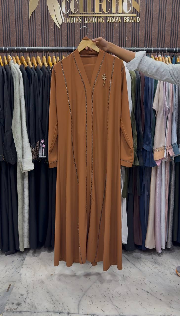 SUBIE FRONT OPEN ABAYA | COPPER