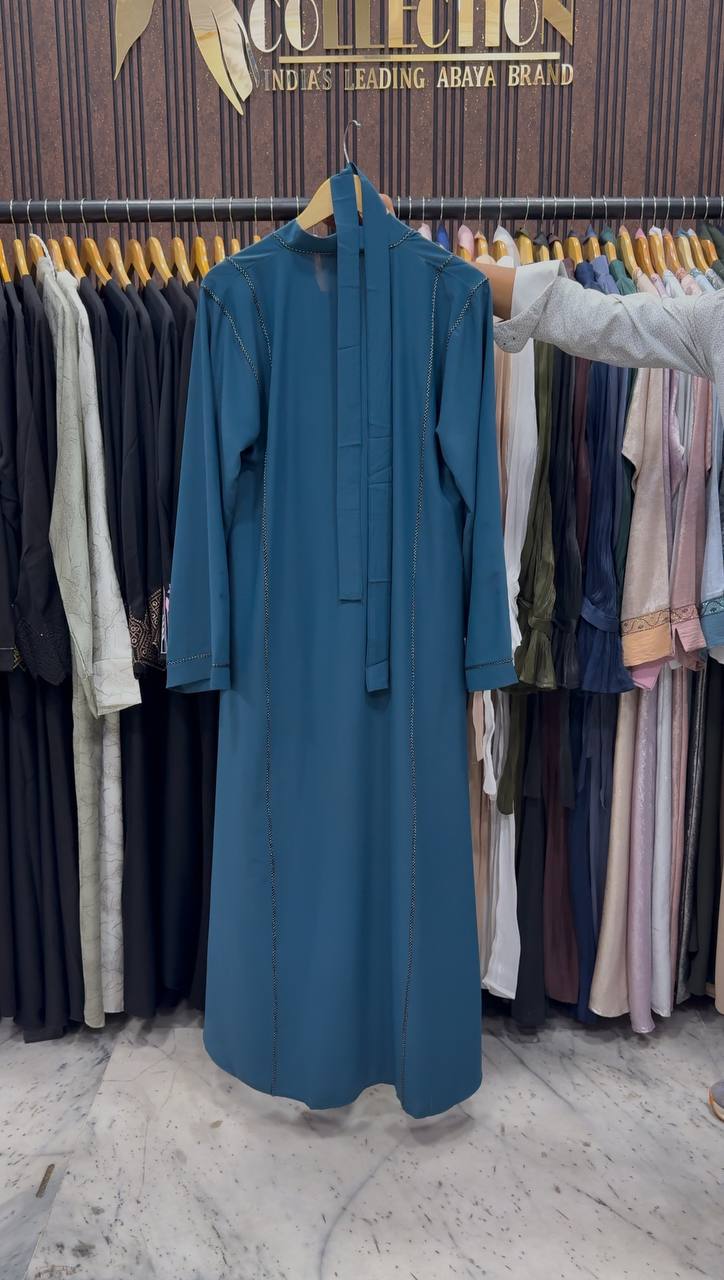 SUBIE FRONT OPEN ABAYA | TEAL