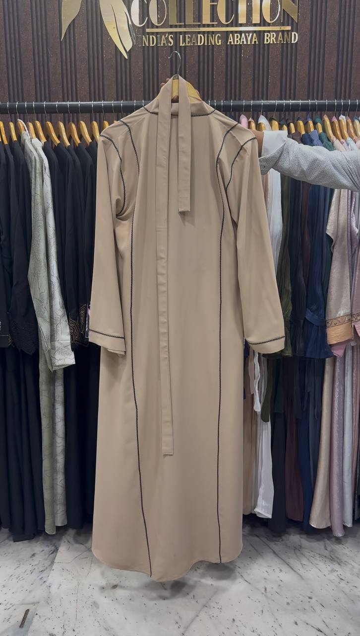 SUBIE FRONT OPEN ABAYA | NUDE