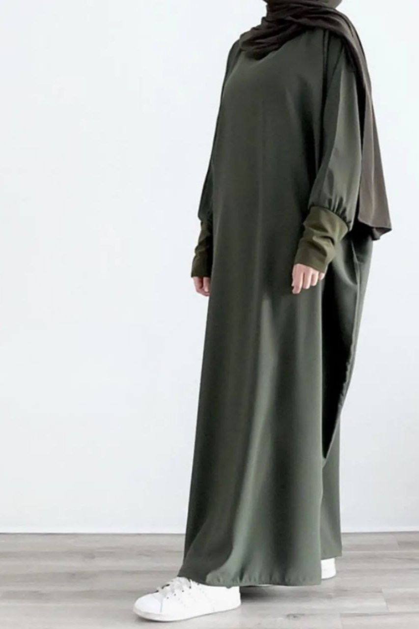 1071 FITTING SLEEVE ABAYA | OLIVE
