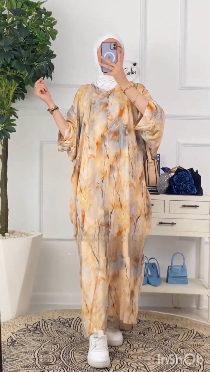 KINZA PRINTED KAFTAN ABAYA | SHADE-02