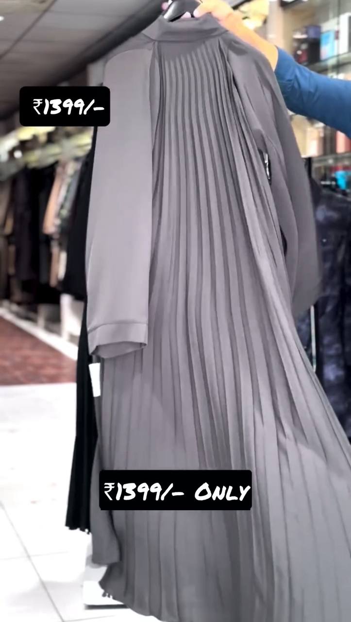 LIYANA FRONT OPEN ABAYA | GRAY