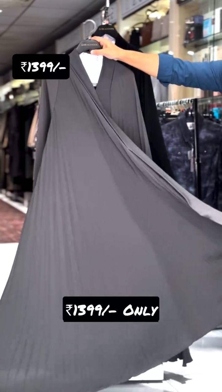 LIYANA FRONT OPEN ABAYA | GRAY