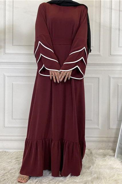 FAREHA 3-PIPIN ABAYA | MAROON