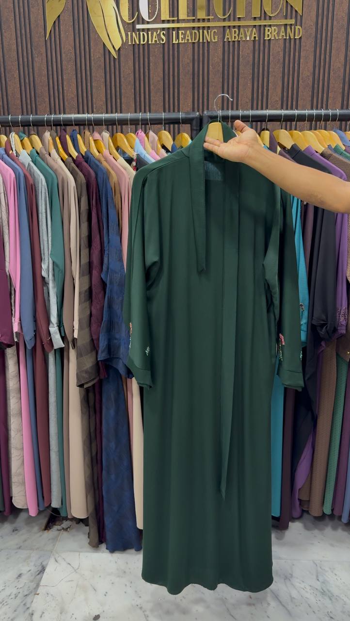 LV STYLE HANDWORK ABAYA | GREEN