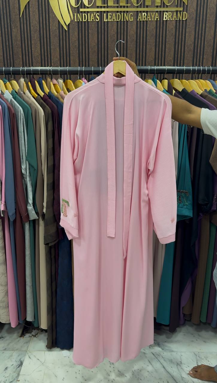 LV STYLE HANDWORK ABAYA | LITE PINK