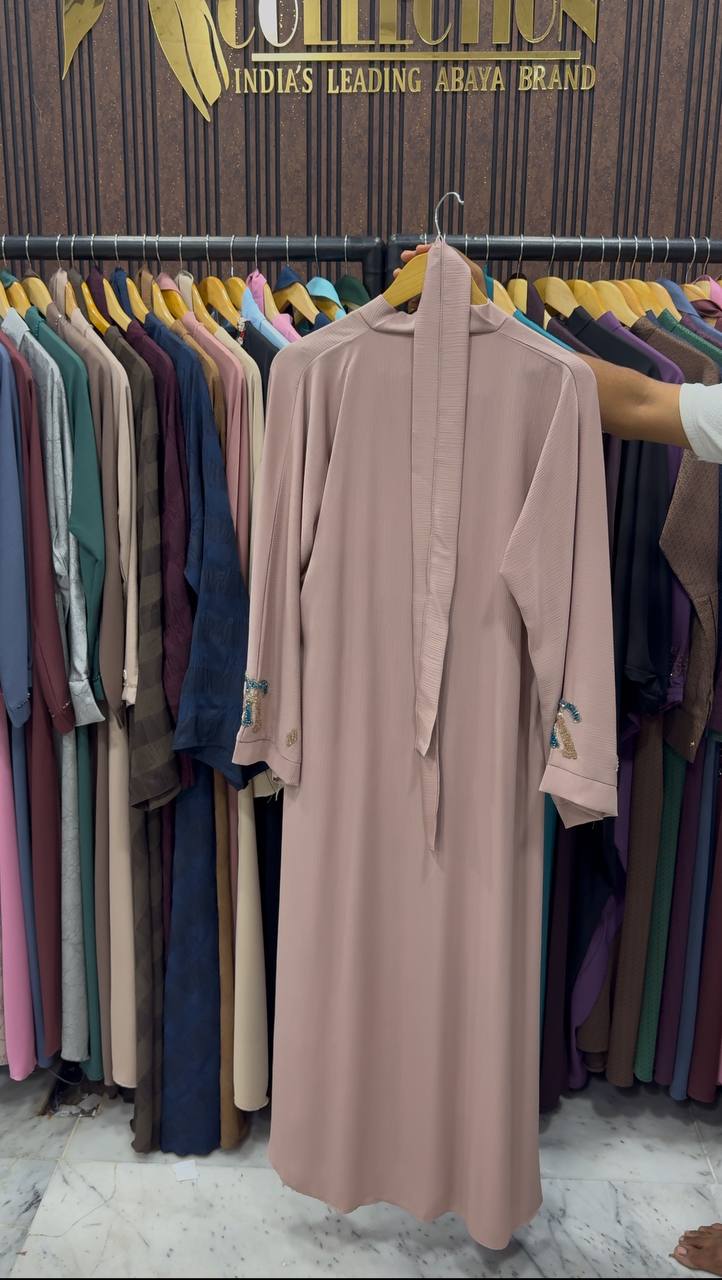 LV STYLE HANDWORK ABAYA | PEACH