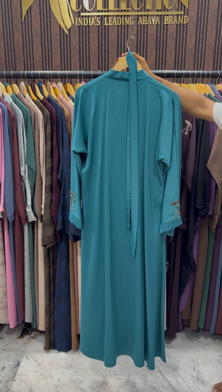 LV STYLE HANDWORK ABAYA | TEAL