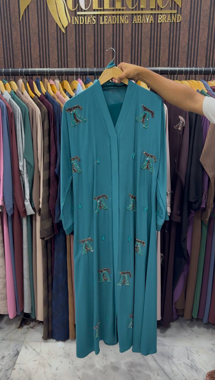 LV STYLE HANDWORK ABAYA | TEAL