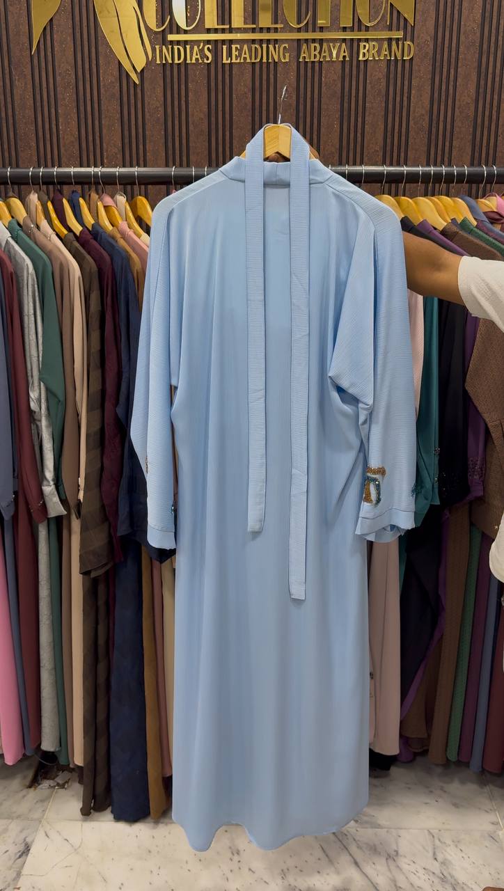 LV STYLE HANDWORK ABAYA | SLASH BLUE