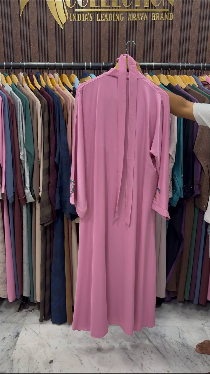 LV STYLE HANDWORK ABAYA | PINK
