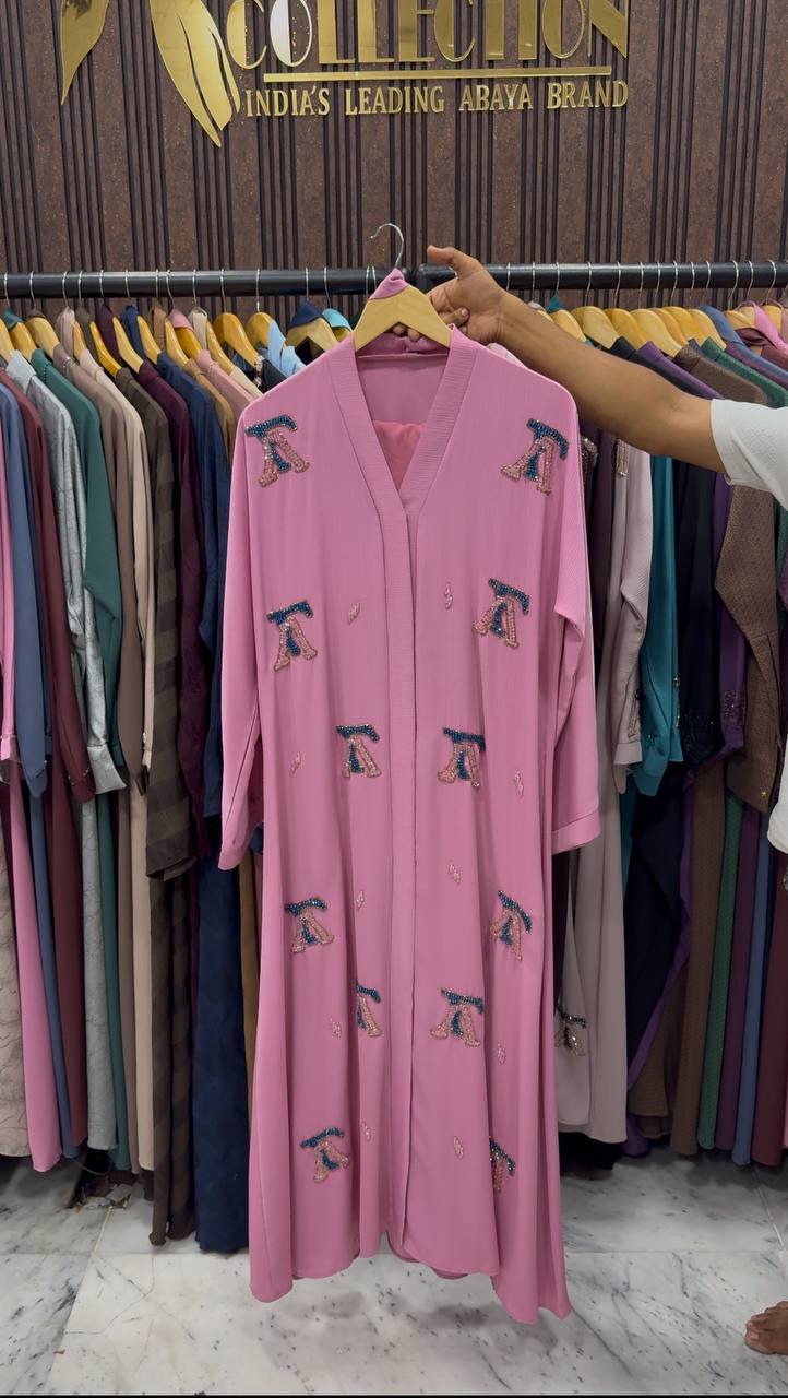 LV STYLE HANDWORK ABAYA | PINK