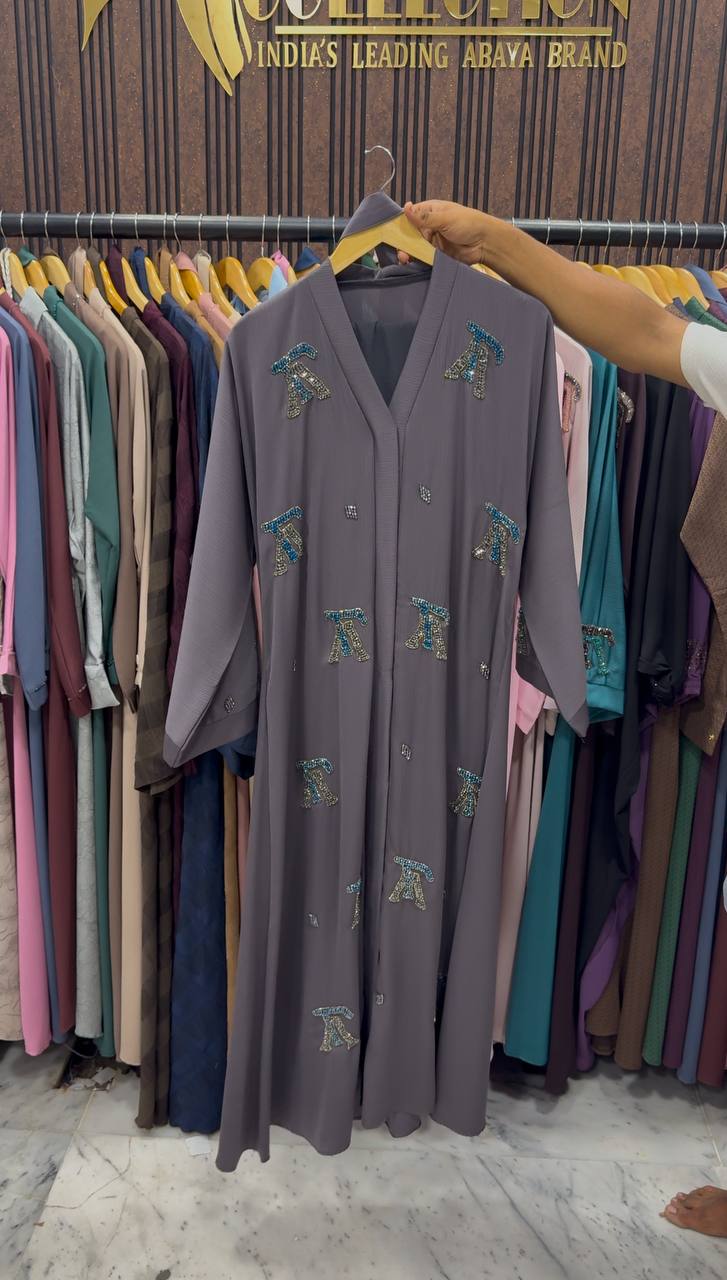 LV STYLE HANDWORK ABAYA | PURPLE