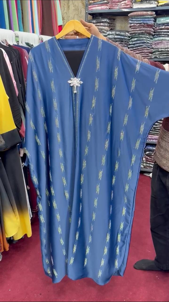 Al-Saima Korean Bridle Kaftan Abaya - BLUE ( NEW LAUNCH )
