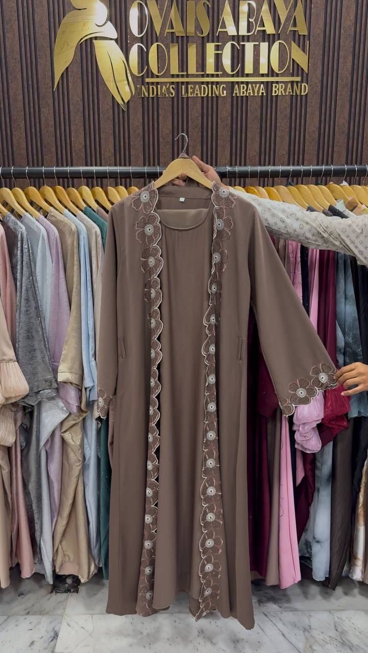 SEHER DOUBLE SHRUG ABAYA | BROWN