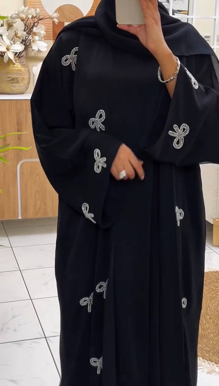 REHBAR DOUBLE SHRUG ABAYA | BLACK