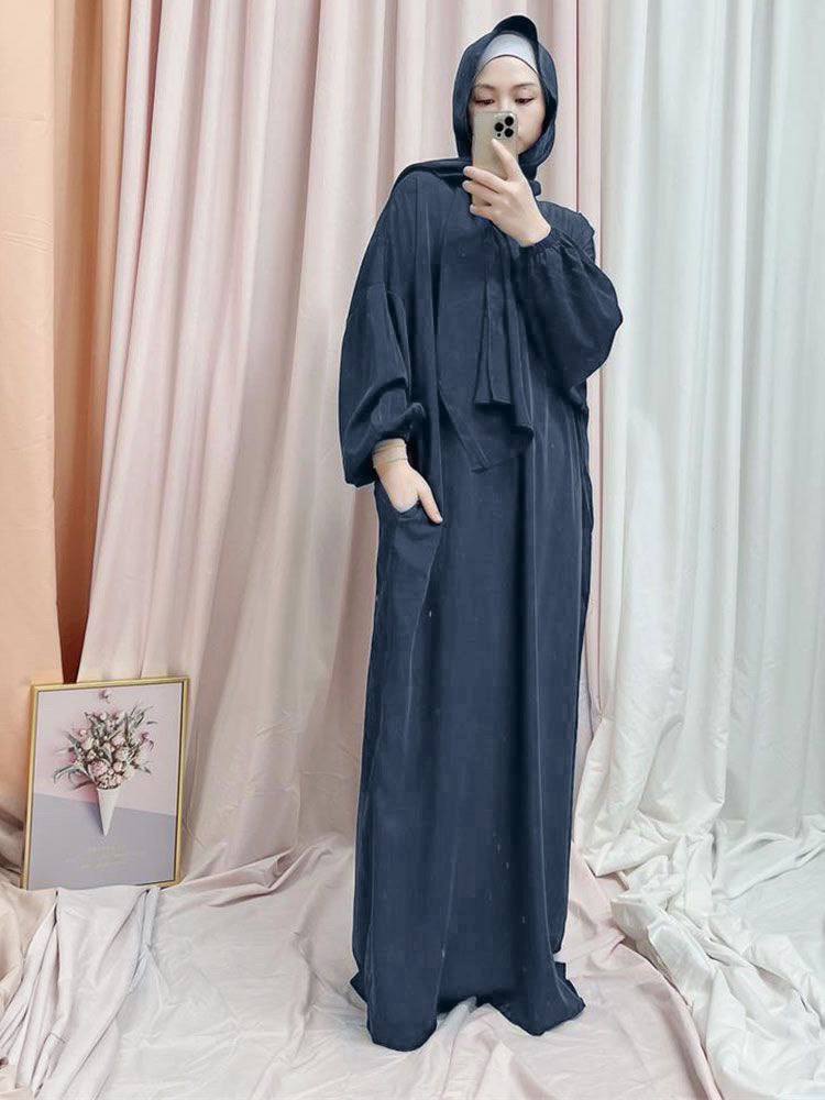 HEEBA LASTIC SLEEVE ABAYA | DD-GRAY