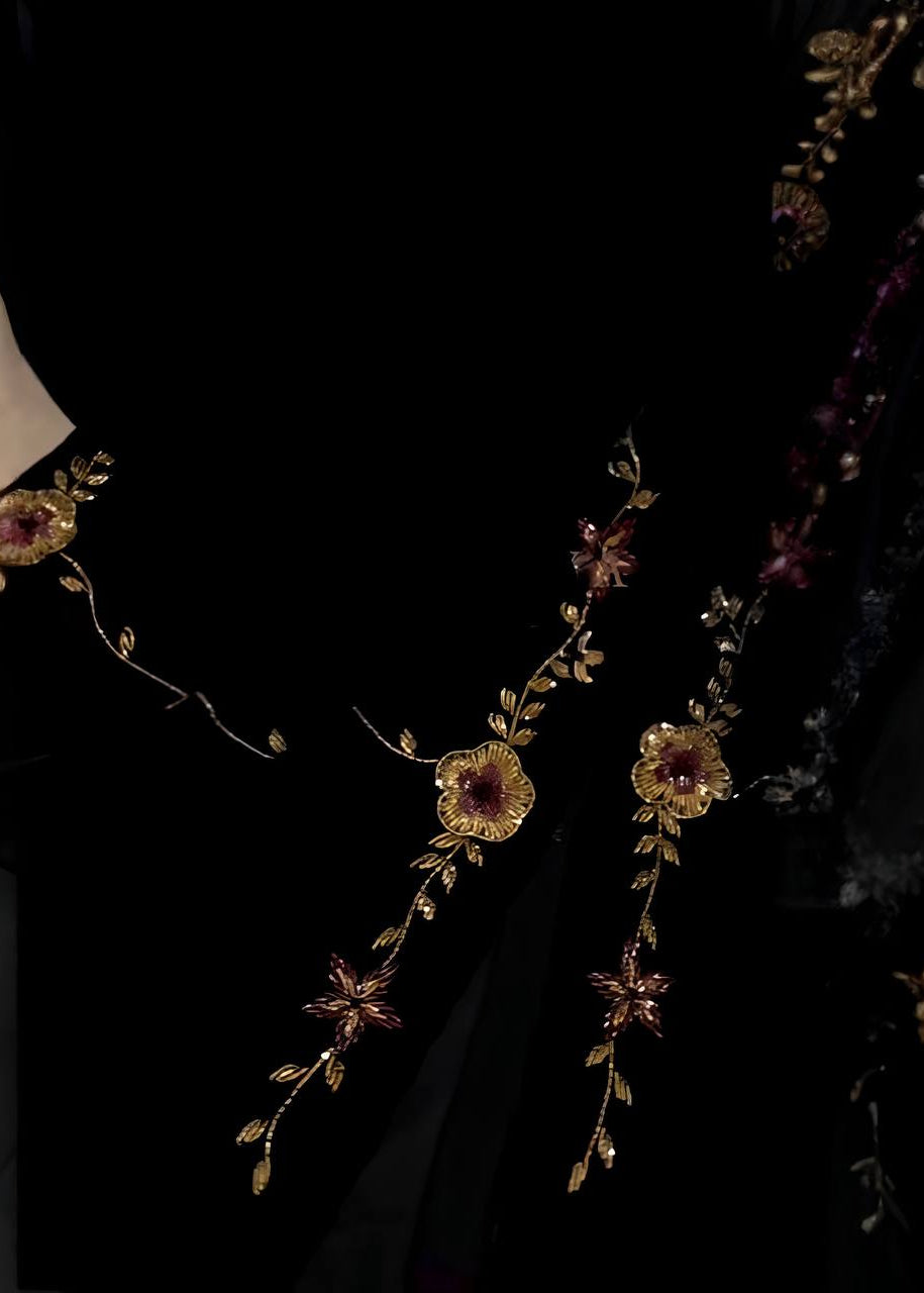 ATUFAH HANDWORK ABAYA | BLACK