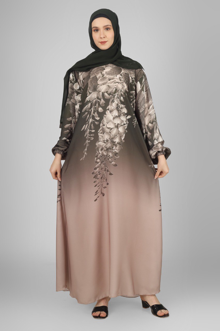 ALIZA PRINTED ABAYA | OLIVE