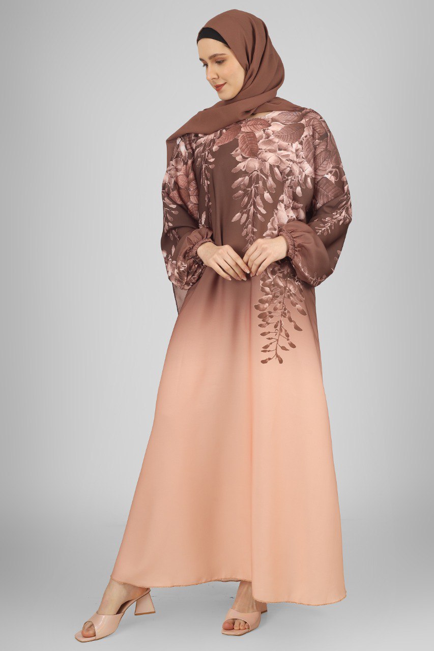 ALIZA PRINTED ABAYA | ROSE GOLD