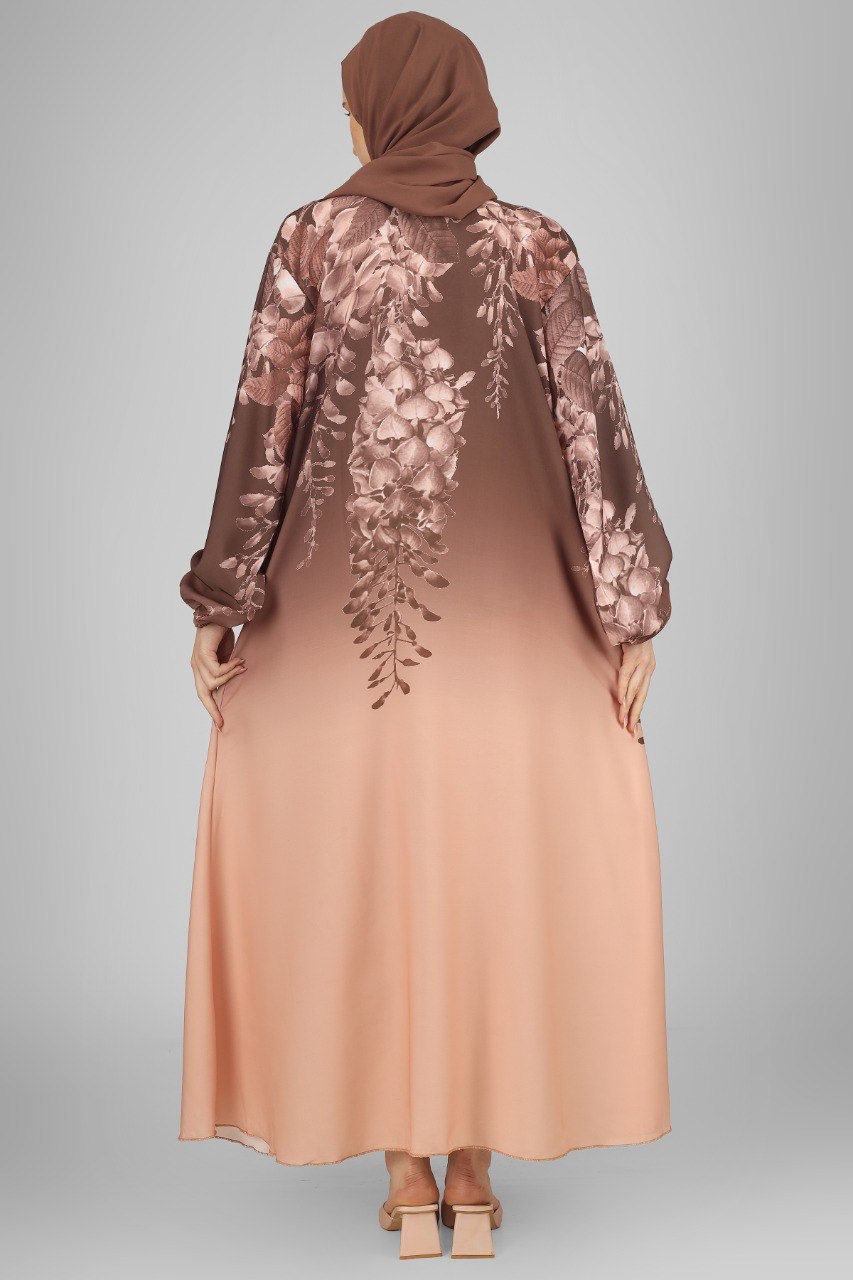 ALIZA PRINTED ABAYA | ROSE GOLD