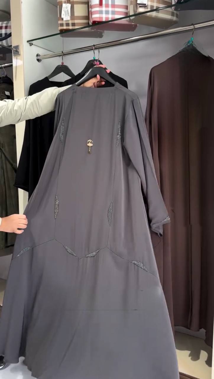 HUMAH HANDWORK ABAYA | GRAY