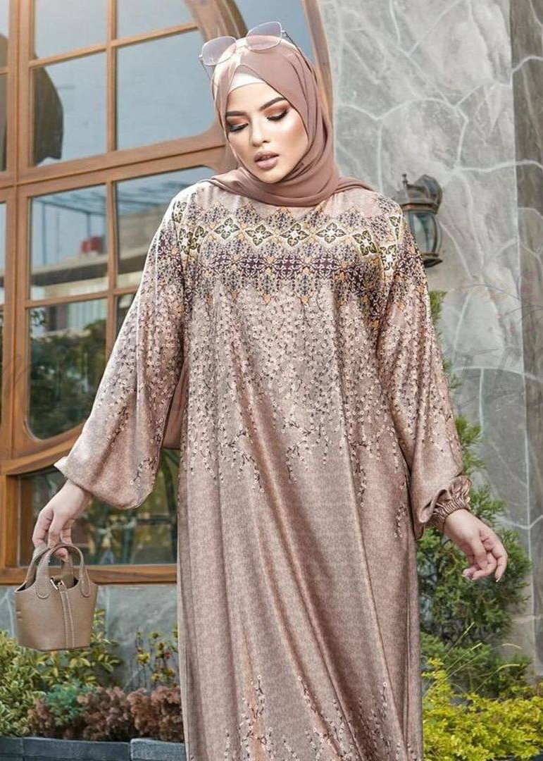 ALIZA PRINTED ABAYA | BABY PINK