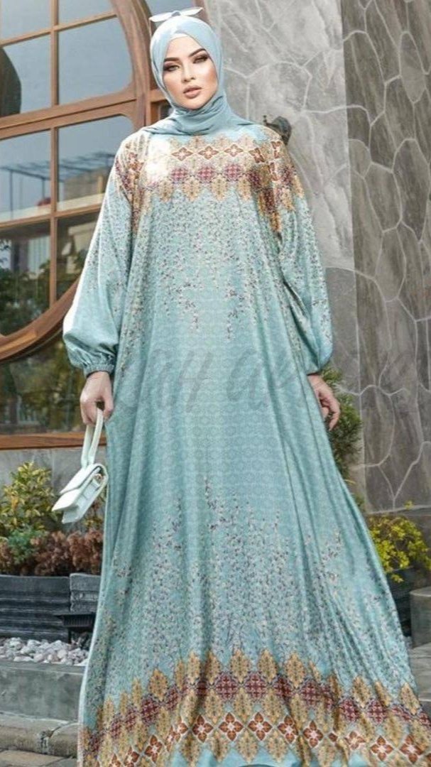 ALIZA PRINTED ABAYA | LITE BLUE
