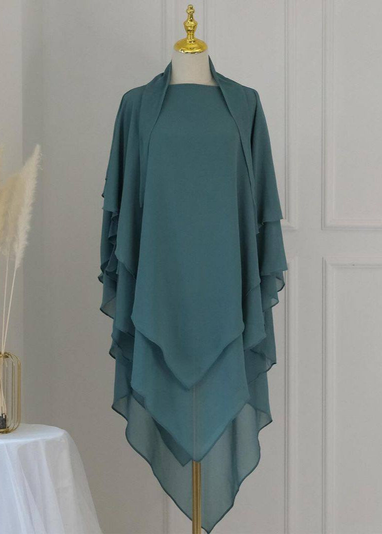 3 LAYERED KHIMAR | TEAL