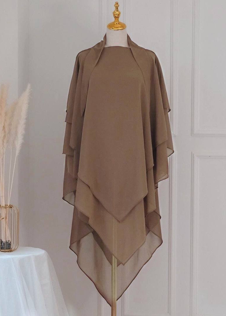 3 LAYERED KHIMAR | COLLER BROWN