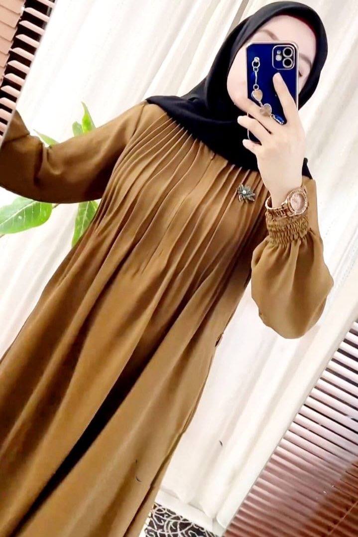 ZOYA PINTEX ABAYA | CHIKOO