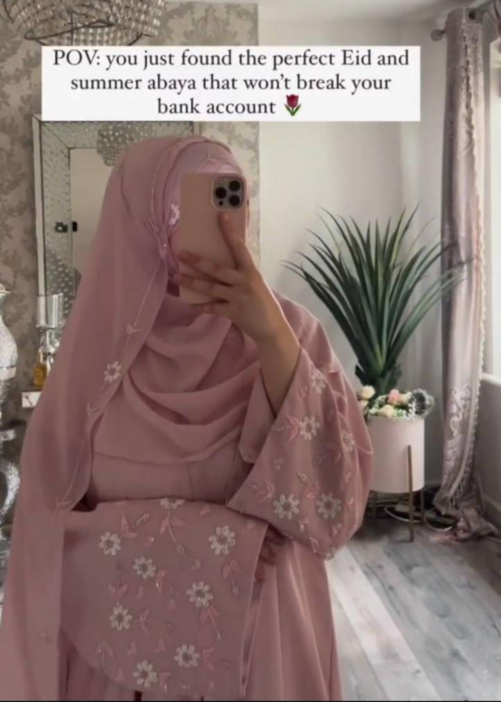 HAYAAT FRONT OPEN ABAYA | PINK