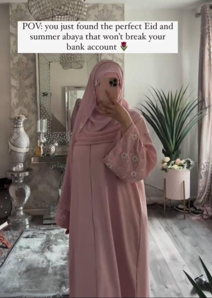 HAYAAT FRONT OPEN ABAYA | PINK
