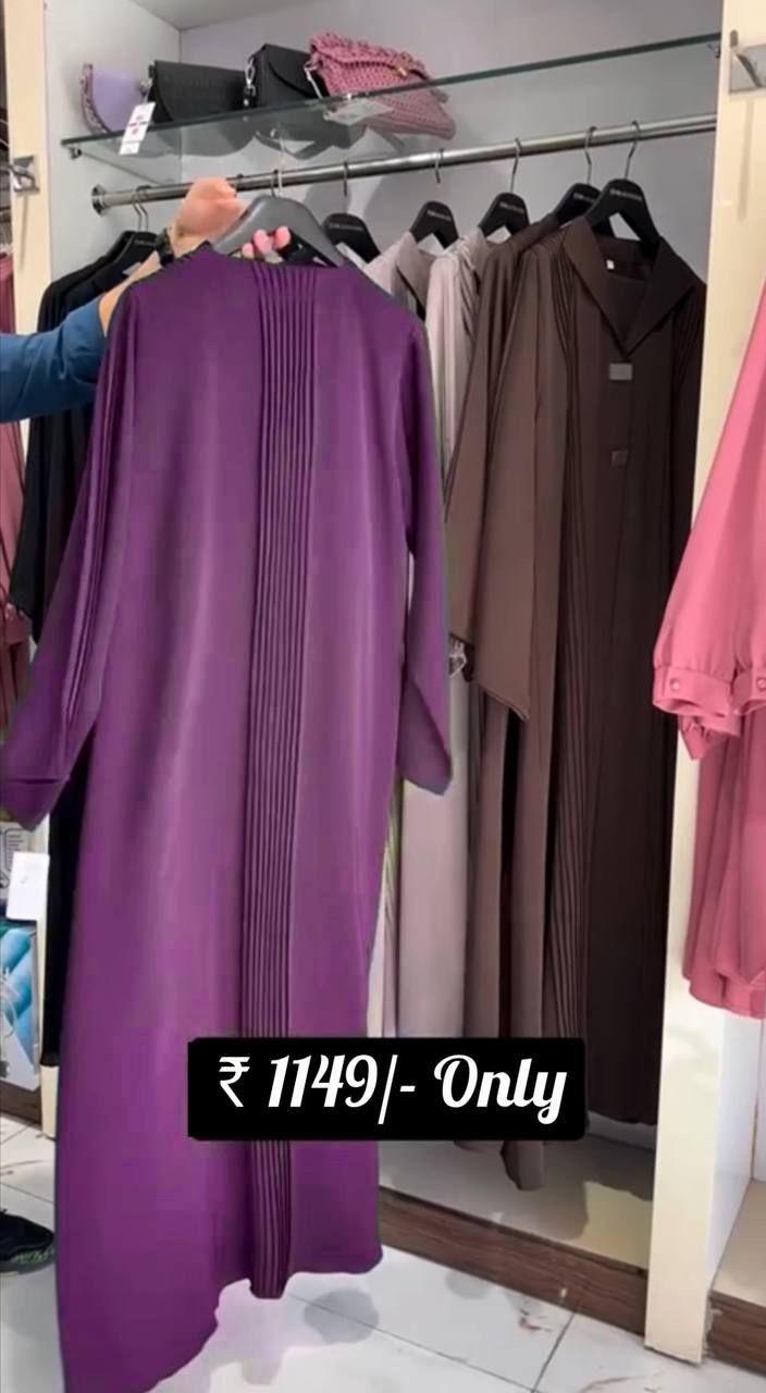 AYZAL FRONT OPEN ABAYA | PURPLE
