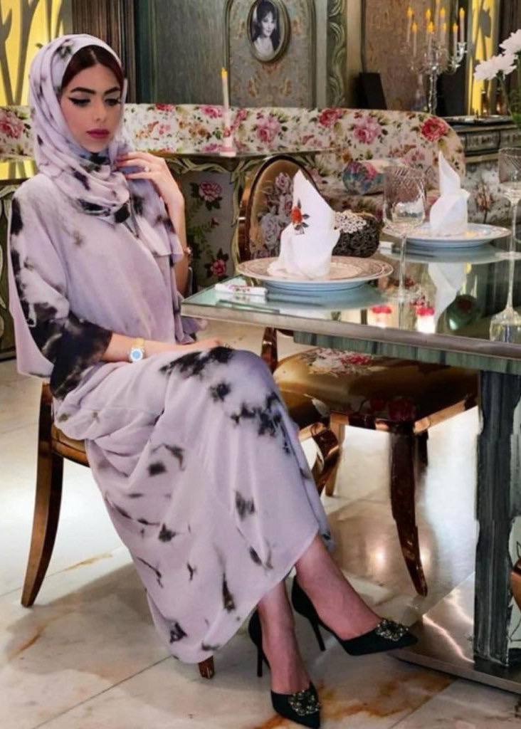 TAI DIE DOUBLE SHRUG ABAYA | PEACH